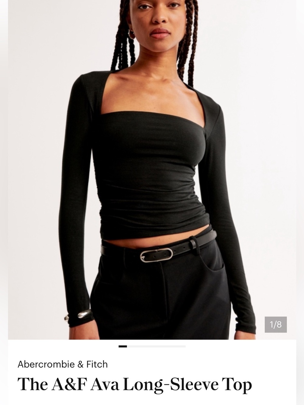 Abercrombie & Fitch Black Long-Sleeve Ava Top